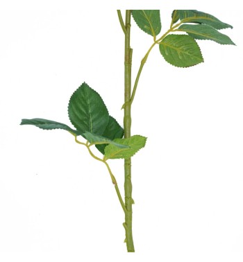 Rosa con Stelo e Foglie Artificiale H.84 cm