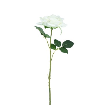 Rosa con Stelo e Foglie Artificiale H.84 cm