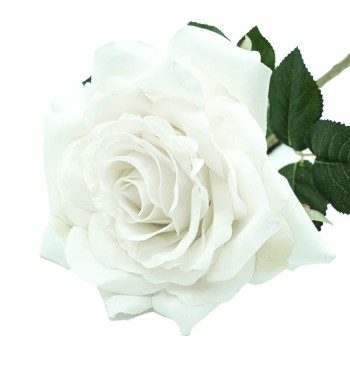 Rosa con Stelo e Foglie Artificiale H.84 cm