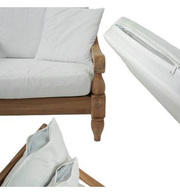 Set Divano da Giardino in Teak, 2 Colori - Jakarta