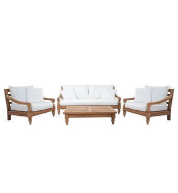 Set Divano da Giardino in Teak, 2 Colori - Jakarta