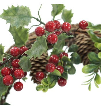Ghirlanda Natalizia con Agrifoglio D.45 cm