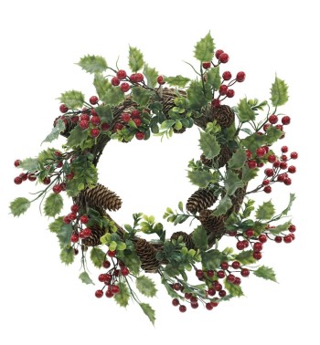 Ghirlanda Natalizia con Agrifoglio D.45 cm