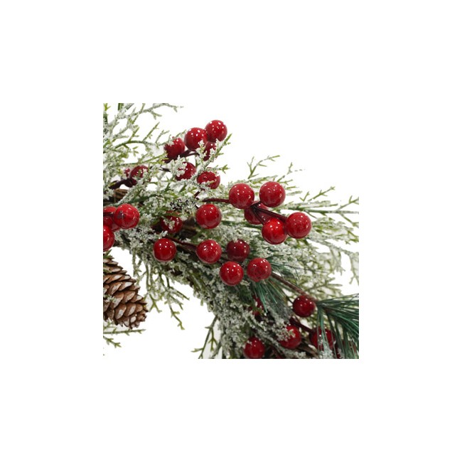 Ghirlanda Natalizia di Pino Innevato D.50 cm