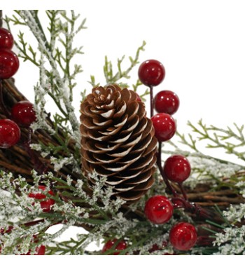 Ghirlanda Natalizia di Pino Innevato D.50 cm