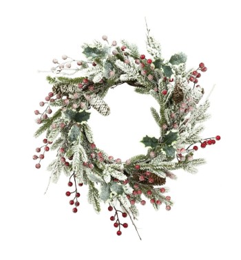 Ghirlanda Natalizia di Pino Innevato D.55 cm