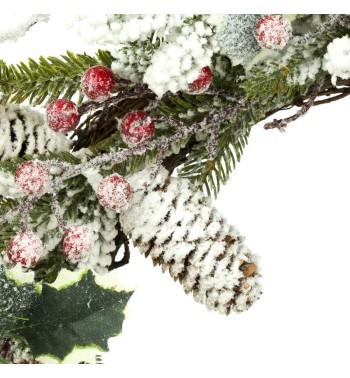 Ghirlanda Natalizia di Pino Innevato D.55 cm