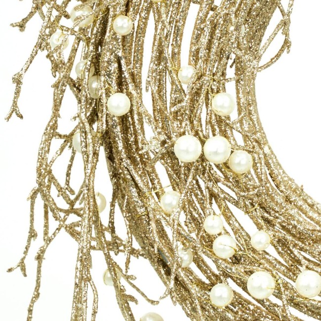 Ghirlanda Natalizia Oro con Perline 2 Misure