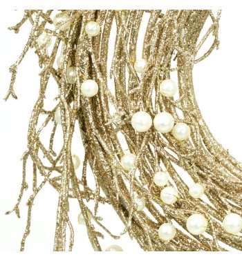 Ghirlanda Natalizia Oro con Perline 2 Misure