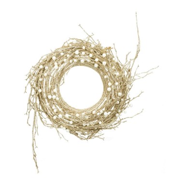 Ghirlanda Natalizia Oro con Perline 2 Misure