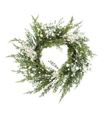 Ghirlanda Natalizia con Bacche Bianche D.55 cm