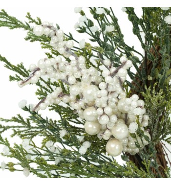 Ghirlanda Natalizia con Bacche Bianche D.55 cm