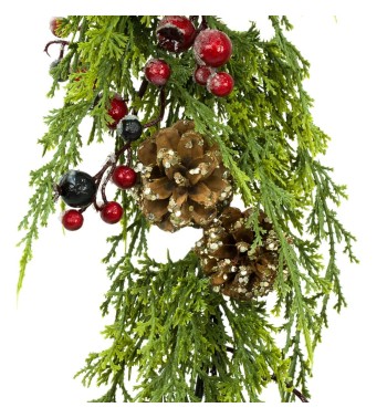 Tralcio Natalizio con Bacche e Pigne L.150 cm
