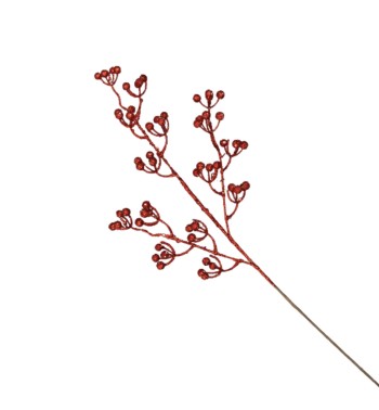 Ramo Natalizio di Bacche Glitterato H.70 cm Vari Colori