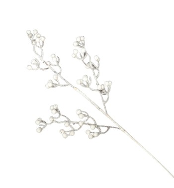 Ramo Natalizio di Bacche Glitterato H.70 cm Vari Colori