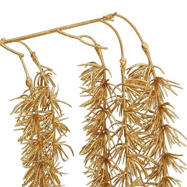 Ramo Natalizio con Aghi Metallizzato L.68 cm 2 Colori