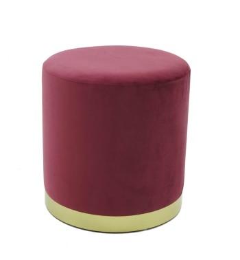 Pouf Poggiapiedi in Velluto Rotondo in 5 Colori