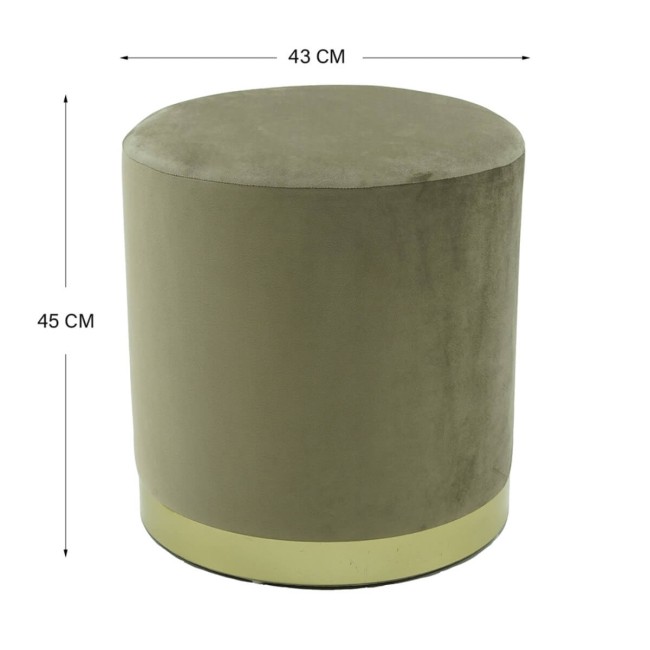 Pouf Poggiapiedi in Velluto Rotondo in 5 Colori