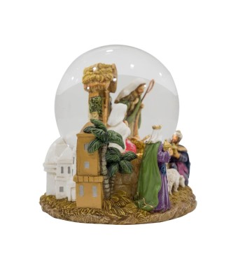 Carillon Natalizio con Natività Luci Led e Musica H.15,5 cm