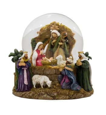 Carillon Natalizio con Natività Luci Led e Musica H.15,5 cm