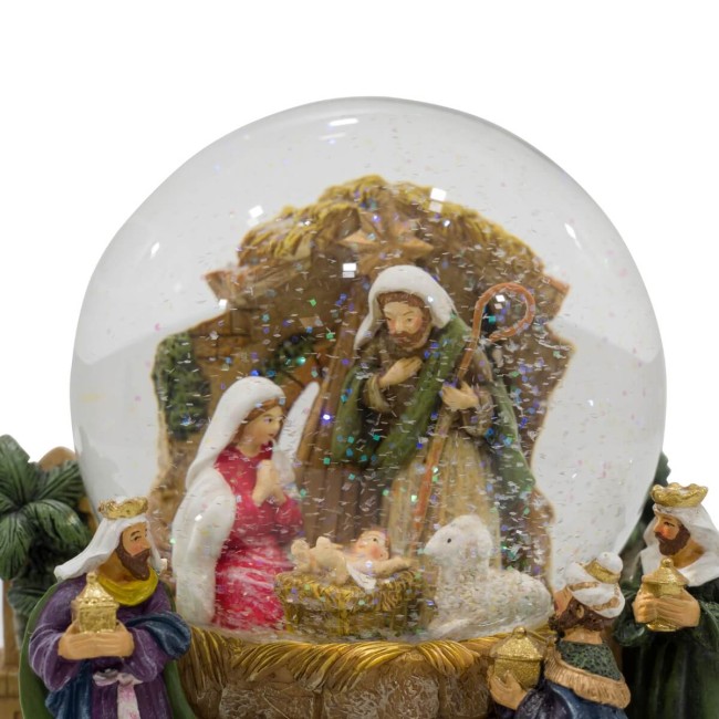 Carillon Natalizio con Natività Luci Led e Musica H.15,5 cm