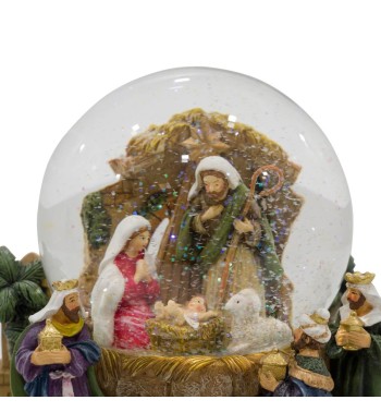 Carillon Natalizio con Natività Luci Led e Musica H.15,5 cm