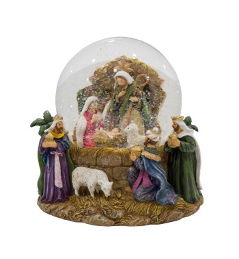 Carillon Natalizio con Natività Luci Led e Musica H.15,5 cm