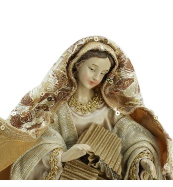 Natività in Poliresina e Tessuto 8 Pz. H.25 cm