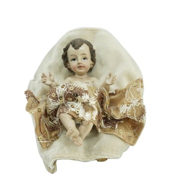 Natività in Poliresina e Tessuto 8 Pz. H.25 cm