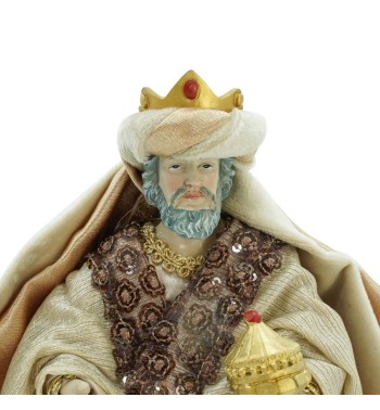 Natività in Poliresina e Tessuto 8 Pz. H.25 cm