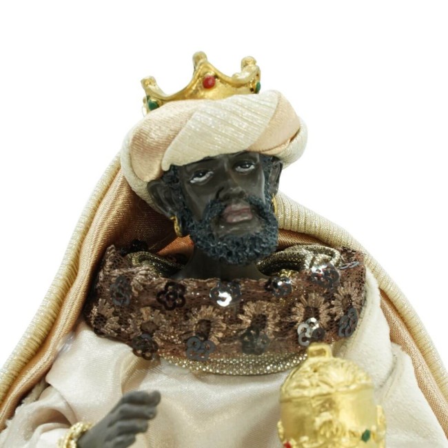 Natività in Poliresina e Tessuto 8 Pz. H.25 cm