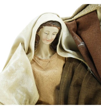 Natività in Poliresina e Tessuto H.43 cm