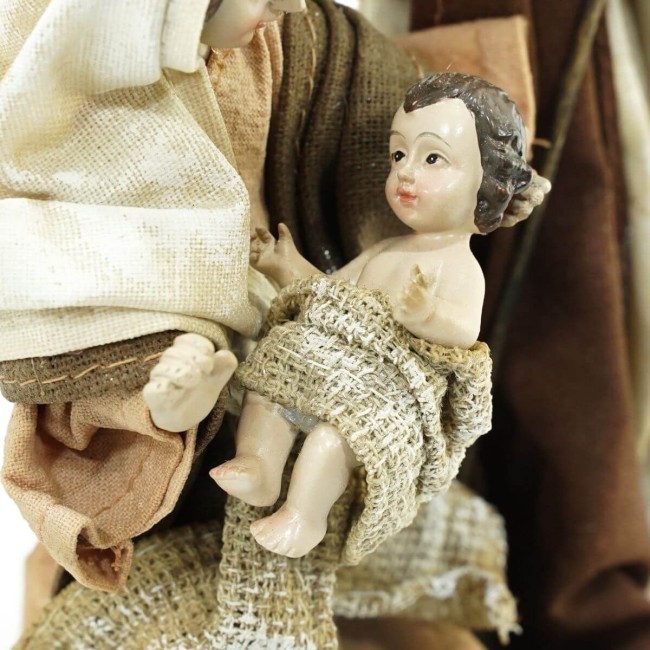 Natività in Poliresina e Tessuto H.20 cm