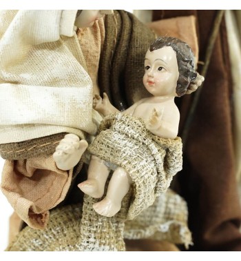 Natività in Poliresina e Tessuto H.20 cm