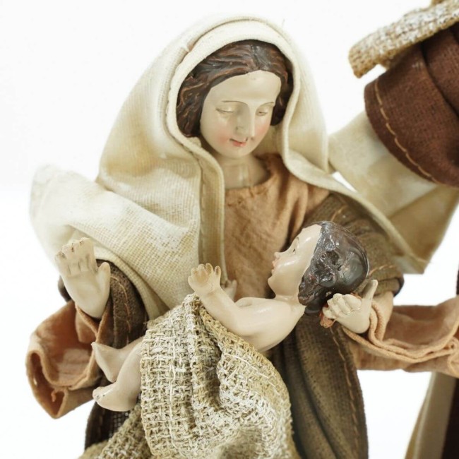 Natività in Poliresina e Tessuto H.20 cm
