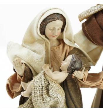 Natività in Poliresina e Tessuto H.20 cm