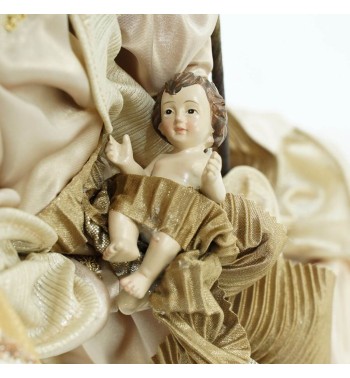 Natività in Poliresina e Tessuto H.43 cm