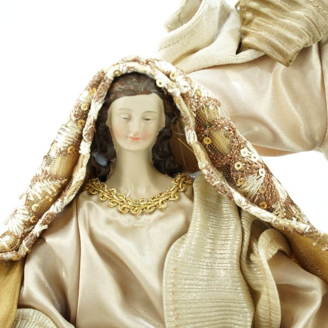 Natività in Poliresina e Tessuto H.43 cm