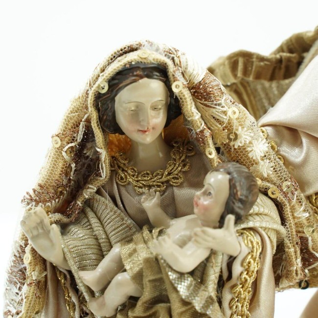 Natività in Poliresina e Tessuto H.20 cm