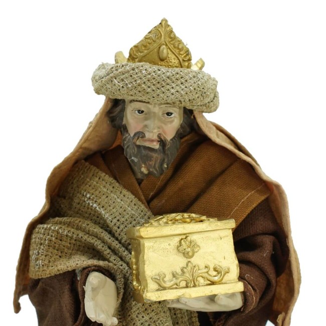 Natività in Poliresina e Tessuto 8 Pz. H.25 cm