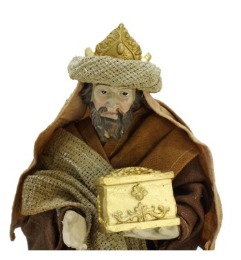 Natività in Poliresina e Tessuto 8 Pz. H.25 cm