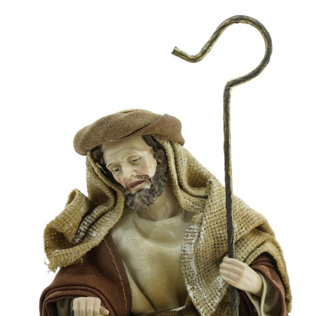 Natività in Poliresina e Tessuto 8 Pz. H.25 cm