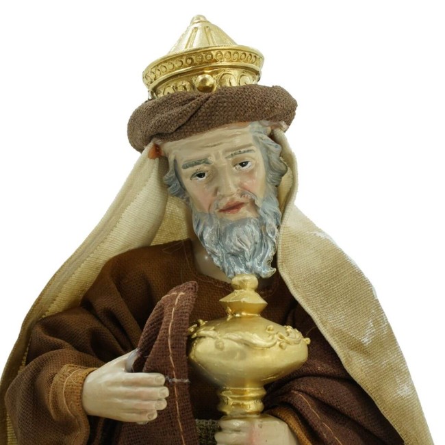 Natività in Poliresina e Tessuto 8 Pz. H.25 cm