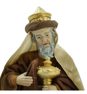 Natività in Poliresina e Tessuto 8 Pz. H.25 cm