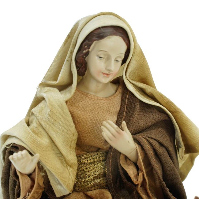 Natività in Poliresina e Tessuto 8 Pz. H.25 cm