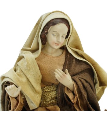 Natività in Poliresina e Tessuto 8 Pz. H.25 cm