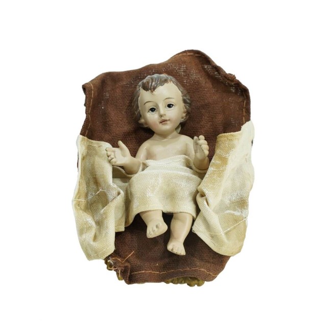 Natività in Poliresina e Tessuto 8 Pz. H.25 cm