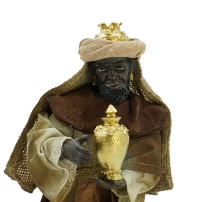 Natività in Poliresina e Tessuto 8 Pz. H.25 cm