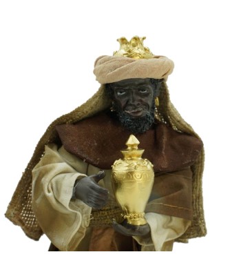 Natività in Poliresina e Tessuto 8 Pz. H.25 cm