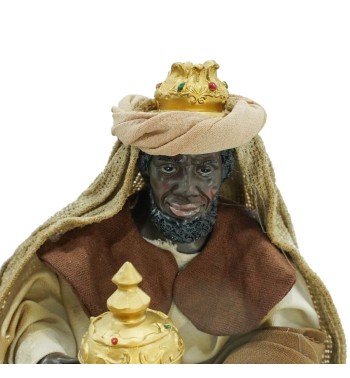 Natività in Poliresina e Tessuto 8 Pz. H.33 cm